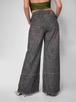 Load image into Gallery viewer, Jean palazzo velvet cross
